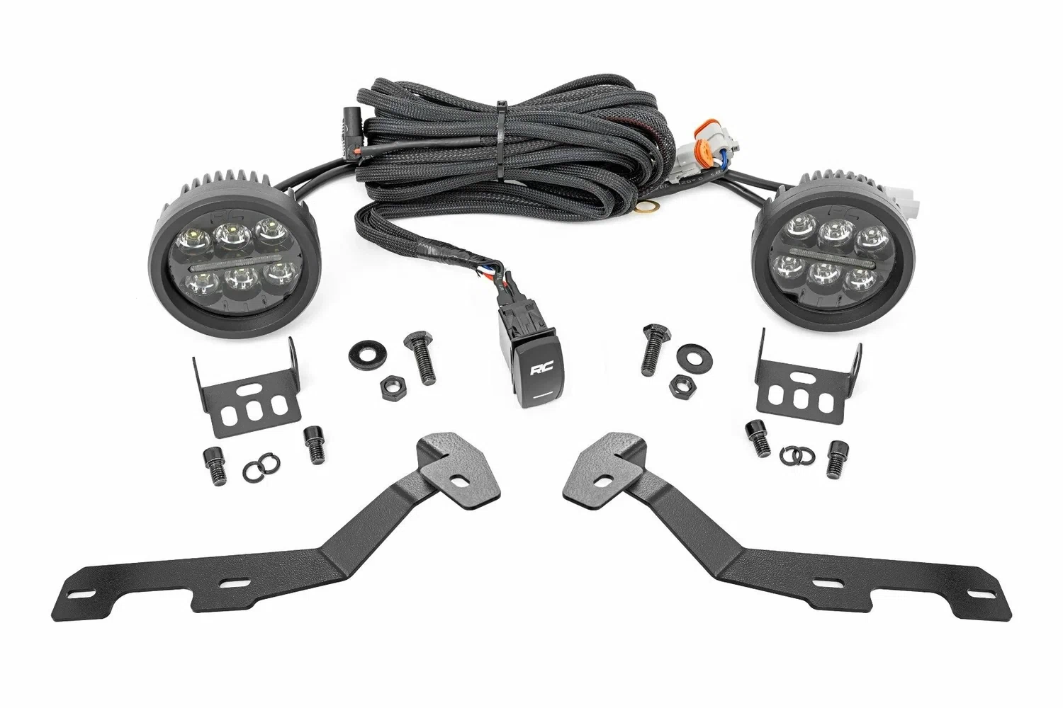 Fits Ram 1500(19-25) LED Light Ditch Mount Black Series Round 3.5_ DRL 82294